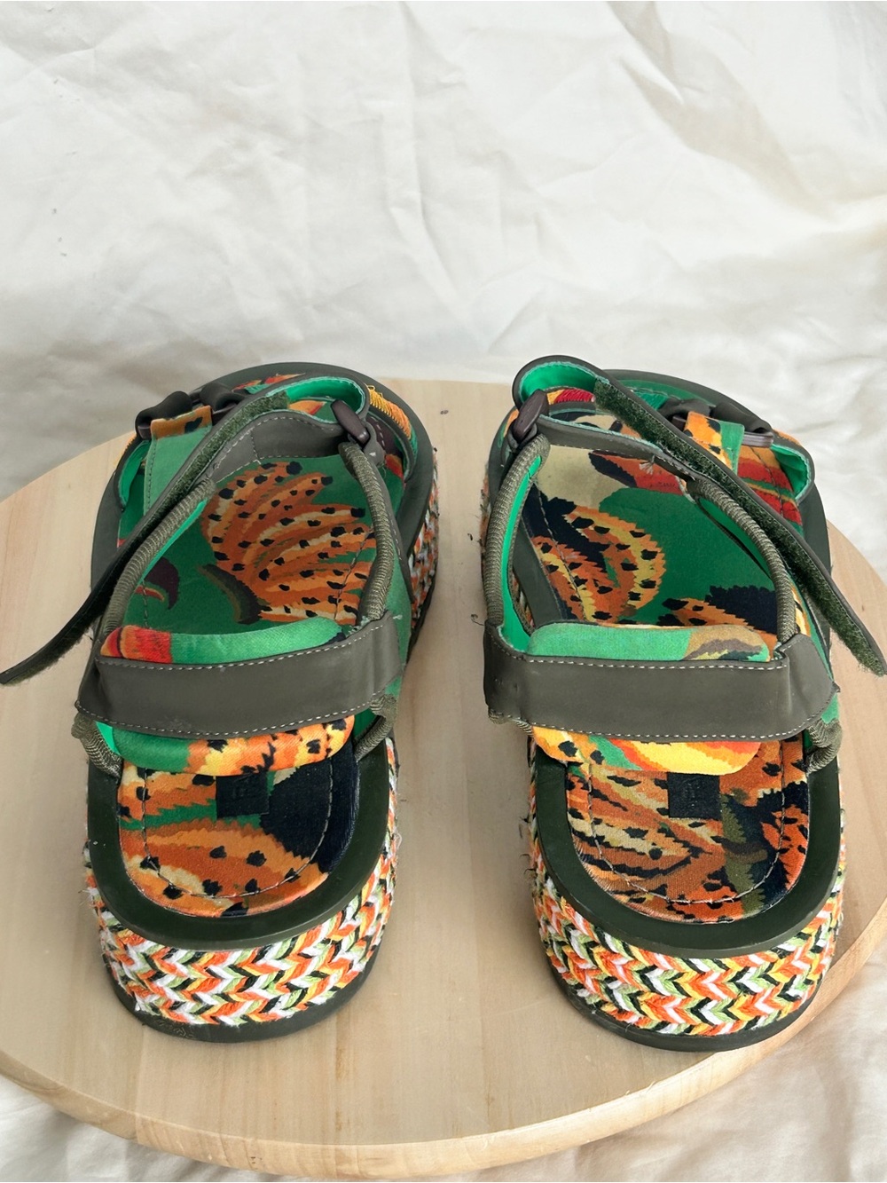 Farm Rio Womens Toucan Tropical Platform Sandals Adjustable 10 - Picture 4 of 8